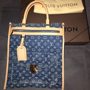 Louis Vuitton Monogram Denim Sac Plat Tote